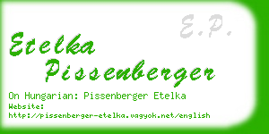 etelka pissenberger business card